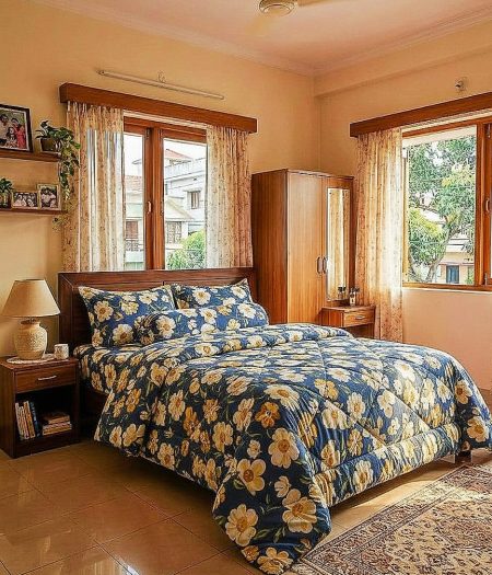 BDLifestyleHub Export Quality King Size Exclusive Cotton Comforter (86 X 90 Inch) -Yellow Flower