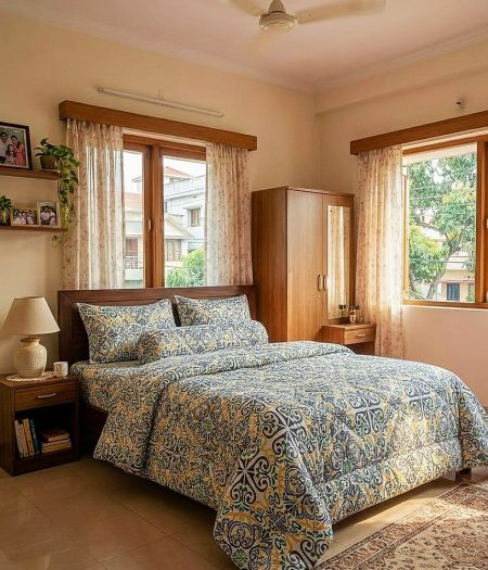 Finest Quality King Size Luxury Comforter (7 X 7.5 Feet) – Feather Touch Padding – Green